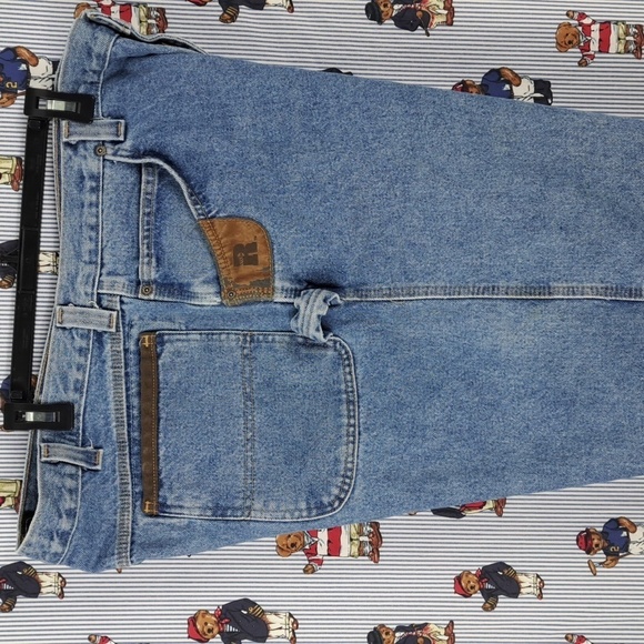 Riggs Workwear by Wrangler dura shield med wash denim carpenter work jeans 42/30 - Picture 6 of 8